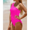 Daci Hot Pink One Shoulder One Piece Swimsuits for Women