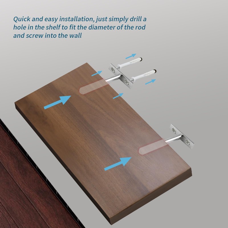 Antrader 4 Piece Floating Shelf Brackets, 6" Concealed Hidden Shelf