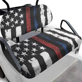 SEANATIVE Red Blue Stripes US Flag Golf Cart Seat Covers All-Weather Golf Cart Bench Seat Protector for Most 2-Seats Cart Club Car Golf Cart Accessories Keeps Seat Comfortable