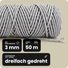 Netuno 1 x Macrame Yarn, Grey, 3 mm, 50 m,