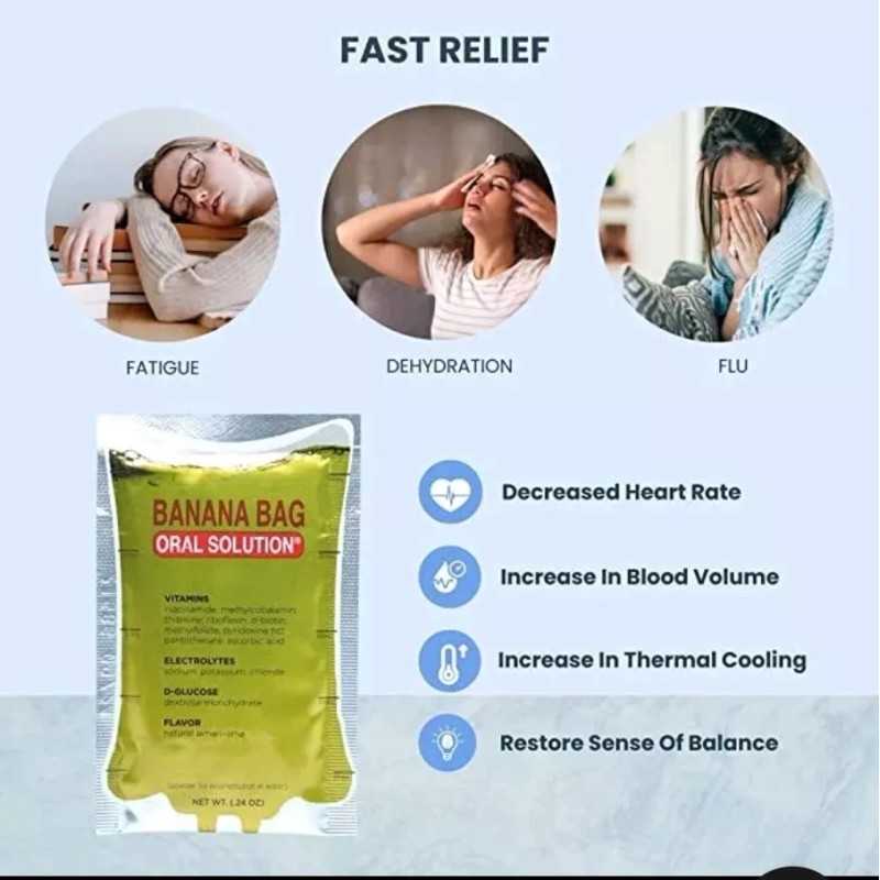 Banana Bag Oral Solution Lemon Lime 5-Pack Pharmacist Formulated Electrolyte
