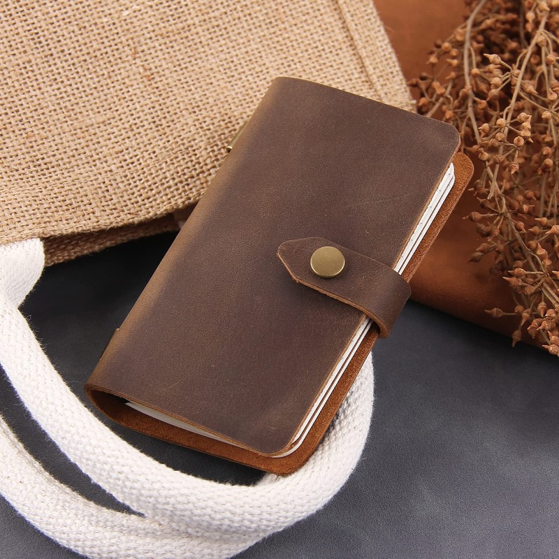Fasjosma Leather Small Travel Journal Notebook, Vintage Daily Journal notebook