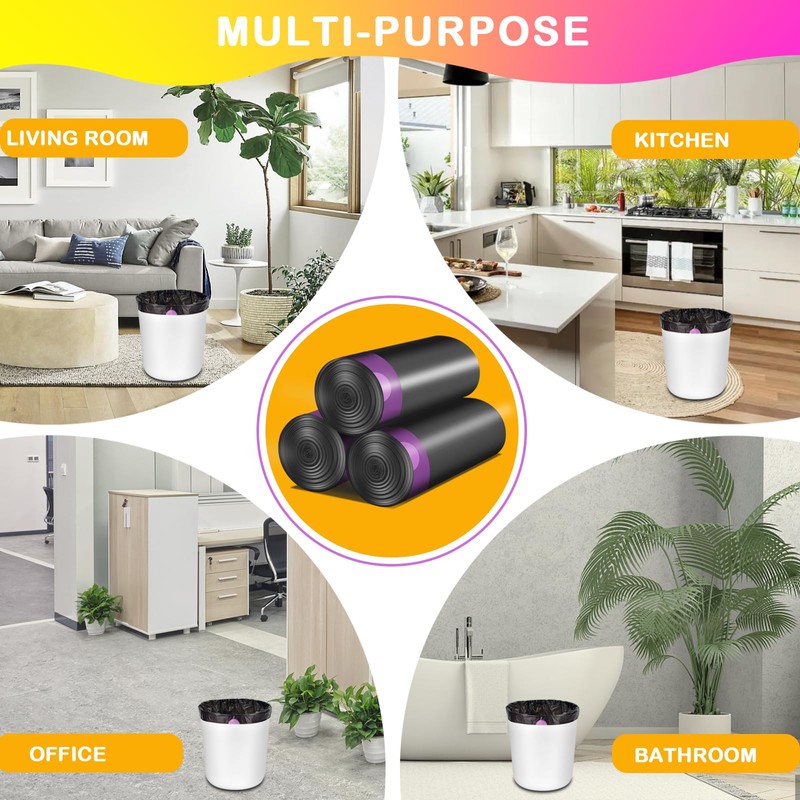 Homifest 2.6 Gallon Drawstring Trash Bags,360 Count Black