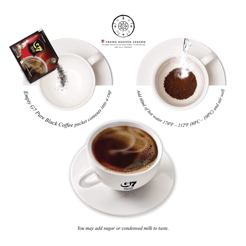 TRUNG NGUYÊN LEGEND G7 Pure Black Instant Coffee 100 Sachets