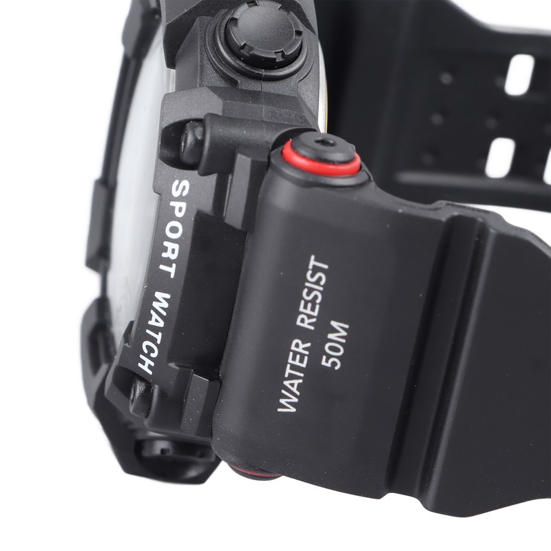 Men Digital Watch LED Backlight Multi Functional Water Resistant Watch