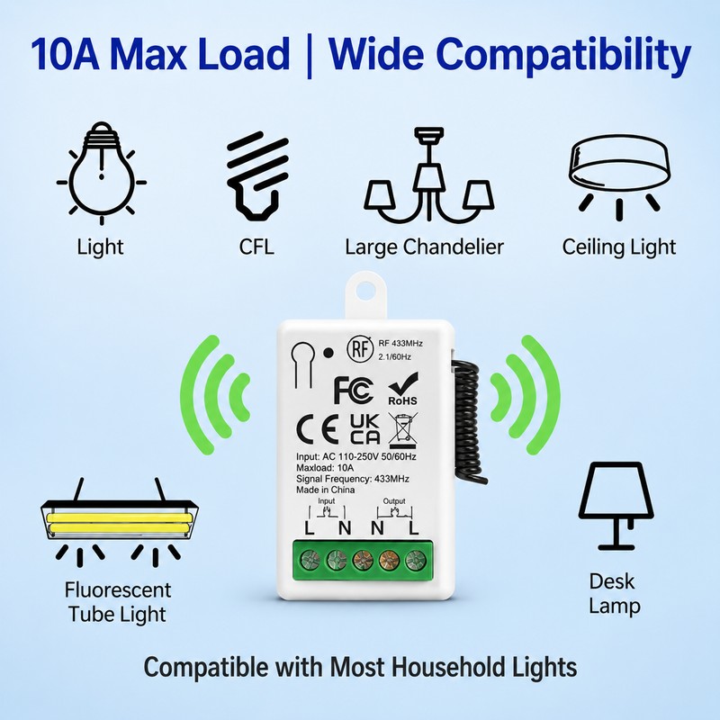Self-Powered Wireless Light Switch Kit for Home Lighting – Battery-Free