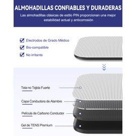 Almohadillas de Electrodos Reutilizables de 18 Pares, ENS Unit Almohadillas de Repuesto para Electrodos, Parche de Electrodos Compatibles con TENS/EMS Estimuladores 18 Rectángulo+18 Cuadrado