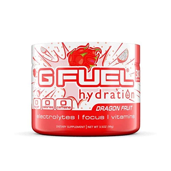G Fuel Hydration Dragon Fruit Punch Tub (30 porciones) Elite Hydration Powder 3.5 oz