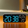 Digital Clock Dual Display Voice Control 3 Adjustable Brightness Date