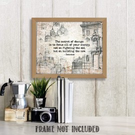 TJ Originals -The Secret of Change, Motivational Wall Decor, Inspirational Quotes Wall Art, Unframed 11x14 Print, Zen Wall Decor, Spiritual Decor, Quotes Wall Decor, Bohemian Decor, Kitchen Art