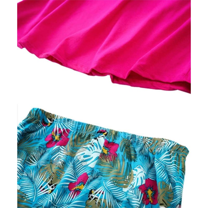 Vamodry Womens Pajamas Set Cotton Short Sleeve Top with Capri