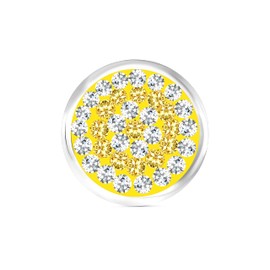 ANDANTE Crystal Chunk Click Button Popper (Yellow/White) for Chunk Bracelets, Chunk Rings and Other Chunk Accessories, Crystal, Crystal