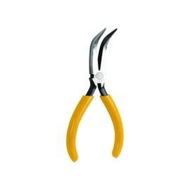 Jonard JIC-3026 Long Curved Nose Plier with Yellow Plastic Handle, 6-3/8" Length