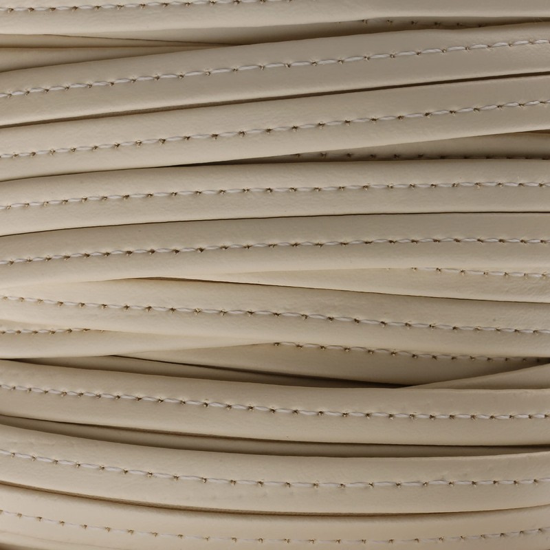 Hidem Marine Vinyl Upholstery Trim Cream White Sample 3" Boat