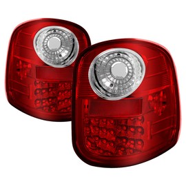 Euro LED Style Tail Light for Ford F150 Flareside 97-00 - Red Clear