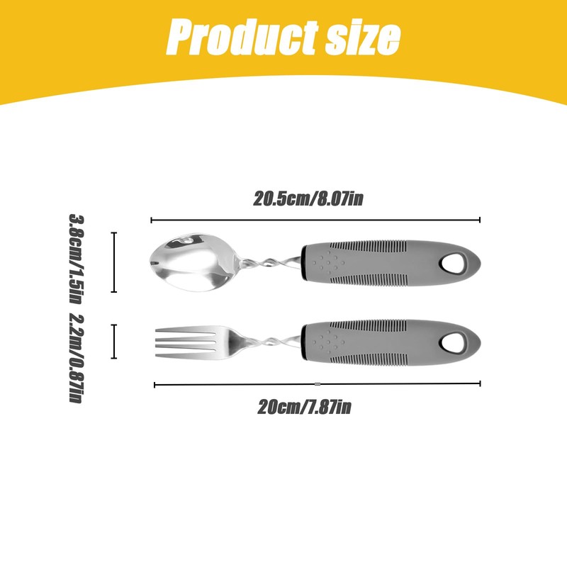 Landrain Parkinson Cutlery with Thick Plastic Handles (Grey) Pack of