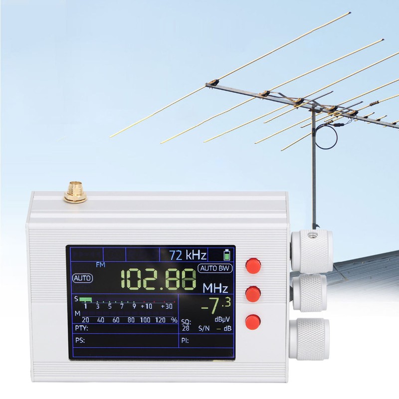 Full Band Radio Receiver 2in LCD Display 144‑27000Khz 65Mhz‑108Mhz Shortwave