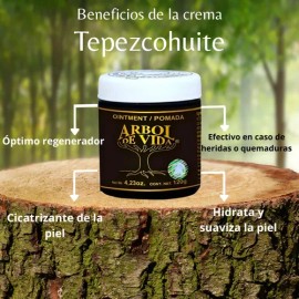 Pomada Tepezcohuite Árbol De Vida  Natural Skin Cream, 120g                                                                                           