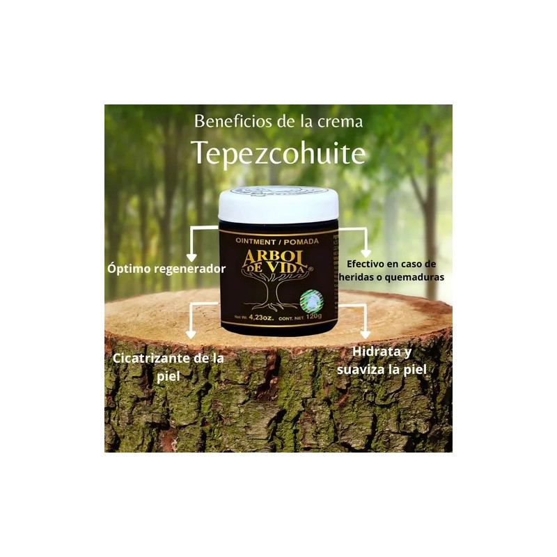 Pomada Tepezcohuite Árbol De Vida Natural Skin Cream, 120g
