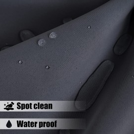 BONZER Waterproof Indoor/Outdoor Curtains for Patio - Thermal Insulated, Sun Blocking Grommet Blackout Curtains for Bedroom, Porch, Living Room, Pergola, Cabana, 2 Panels, 52 x 95 inch, Dark Grey