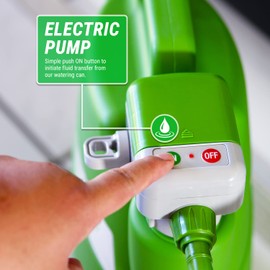 TERA PUMP 2nd Gen. TRWC - AA Battery Powered Watering Can with Detacheable 2.5 Feet Long Hose, Green, 3.8 Gallon Can (Included) - 1.3 GPM