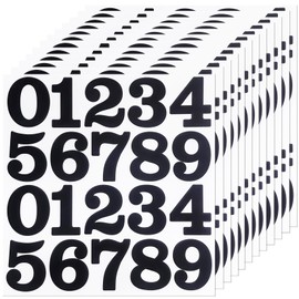 24 Sets 2 Inch 0-9 Self Adhesive Vinyl Number Stickers for File,Lockers,Mailbox,Classification,Organizer - 12 Sheets Black