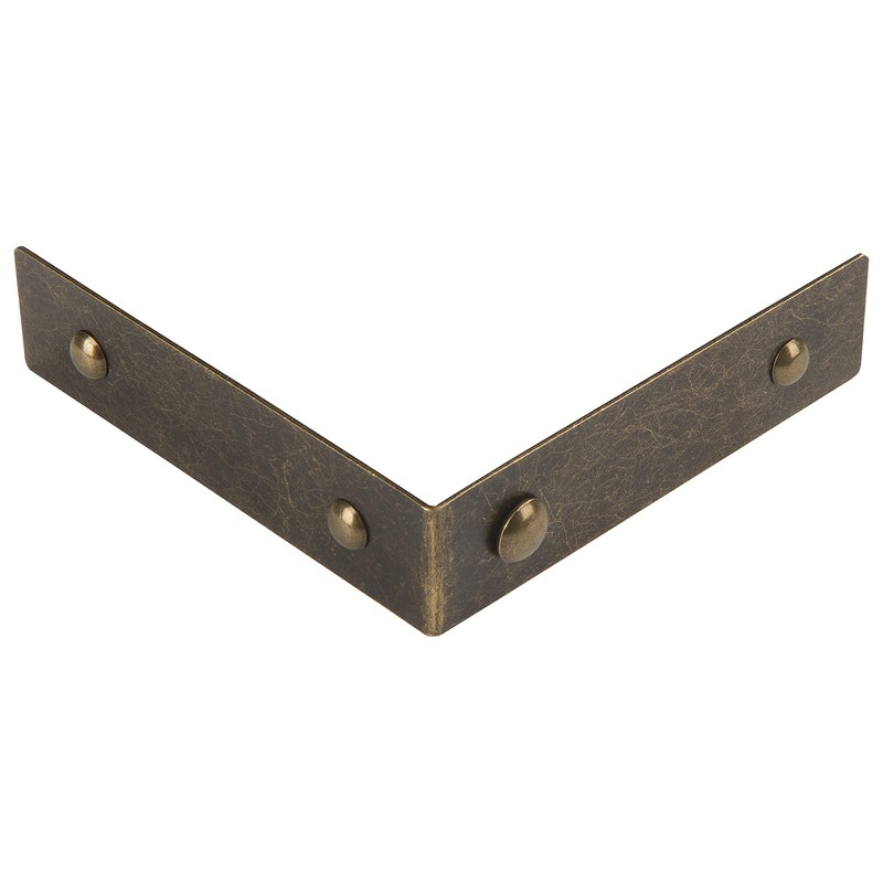 Dritz Home Campaign Smooth Right Angle, Large, 4 Sets, Antique