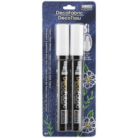 Marvy Uchida DecoFabric Opaque Paint Markers - White, Pkg of 2