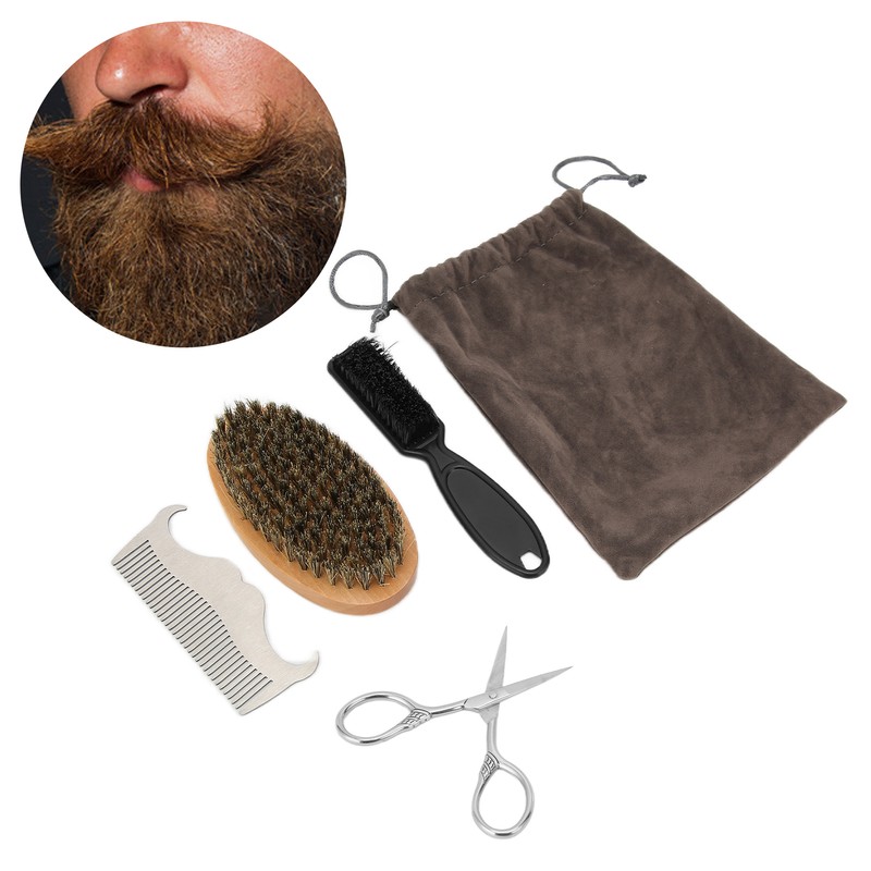 Beard Care Kit Retro Durable Portable Lightweight Beard Trimming Kit