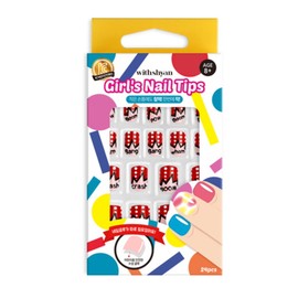 Withshan Children's Girls Nail Tips, 12 Booms, 1 Piece / 위드샨 어린이 걸즈 네일 팁, 12 붐, 1개