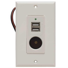 Magnadyne Boat Wall Mount USB Charger WCP-12V-B | 12V Ports