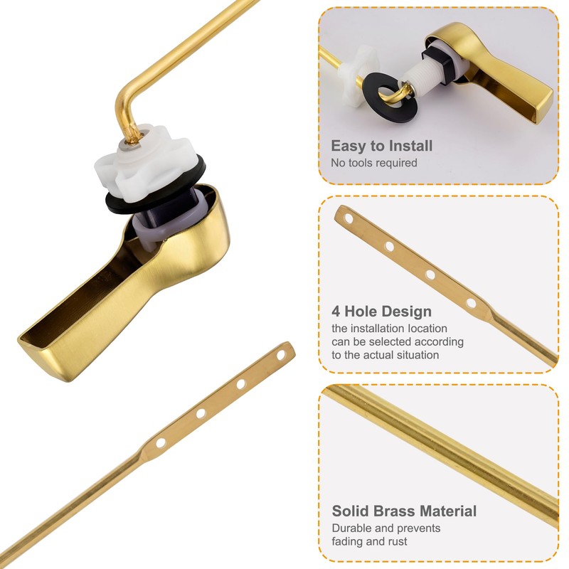 Hibbent 2 Pack Universal Front Mount Toilet Handle Tank Flush
