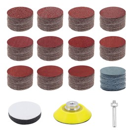 JaneYi Pack of 120 Sandpaper Velcro 50 mm Sanding Discs Round Grit 60 80 120 180 240 320 400 600 800 1000 2000 3000 Polishing Pad Adapter Sanding Attachment for Cordless Screwdriver Drill