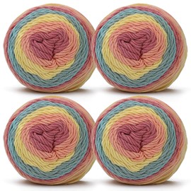 Cotton for Crocheting, Colour Gradient, Soft, 100 g (100 g x 1), Crochet Cotton, Thick Yarn, Soft Cotton for Crocheting, Colour Gradient, Colourful Cotton Weaving, Cotton for Scarf for Knitting