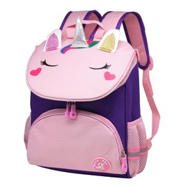 LJCZKA School Bags for Girls, Toddler Backpack Girls with Chest Strap, Children's Backpack Toddlers Rucksack Water Resistant for Age 3-6