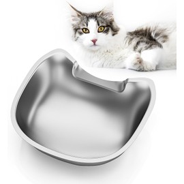 IMIPAW Stainless Steel Cat Bowl for Automatic Feeder for Cats or Small Dogs, Cat Moustache Fatigue Relief Friendly Shape and Easy to Clean