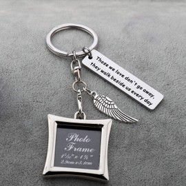 AKTAP Photo Frame Keychain Memorial Gifts Those We Love Don't Go Away Picture Frame Keyring