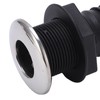 1 1/2in Through Hull Drain Straight Black with Stainless Steel