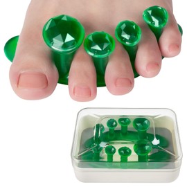 Tech Love Gel Toe Separators 1 Pair with Storage Box, Toe Spacers for Restoring Toes to Original Shape, Bunion Correctors for Women to Relax Toes, Yoga Practice, Bunion Relief, Hammer Toes, Green