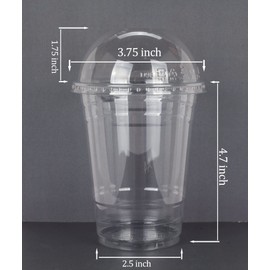 Golden Apple Golden Apple Cup series, 16oz-50sets Clear Plastic cups with Dome lids no hole, BPA Free