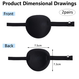 Dorkis Paquete de 2 Parches de Ojos, Parches para Ojos, Parches Suaves Para Ojos Perezosos Para Ojos Izquierdo o Derecho, Parches para Ojos Ajustables, Color Negro