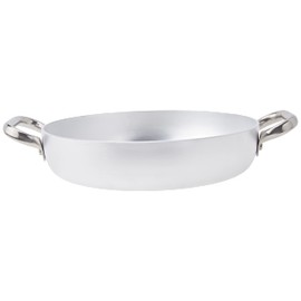 Pentole Agnelli ALMA11024 Bratpfanne mit 2 Griffen, Edelstahl, professionelles Aluminium, 3 mm, 24 cm