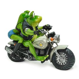 PEPENE Garden Sculpture Funny Frogs Couple on Motorcycle Statues, Statue Garden Art Figurines for Outdoor Yard Patio Decoration