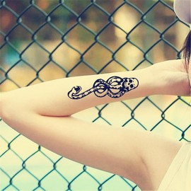 10 Sheets Magic Death Eaters Dark Mark Mamba Snake Temporary Tattoo for Costume Party - Color: 20pcs