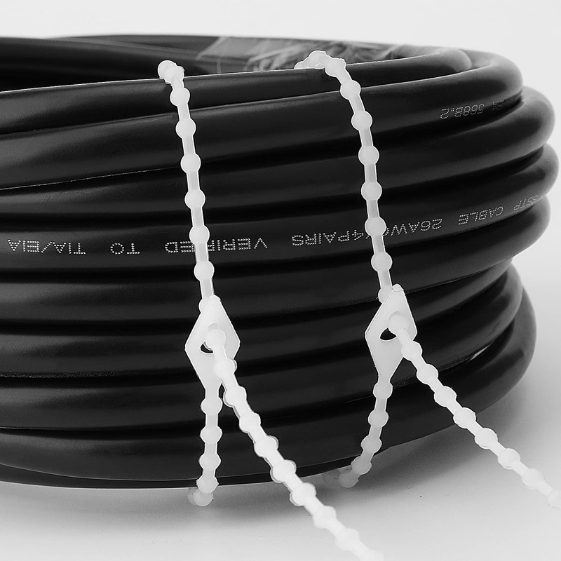 Saisn 100 Pack Beaded Cable Ties Fasteners Adjustable Zip Ties