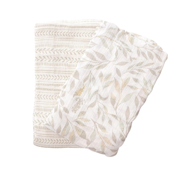 Crane Baby Willow 2-Piece Leafy Swaddle Set - Multipurpose, Lightweight,