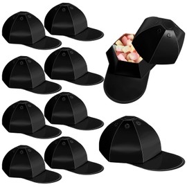 MotiMind 9 Pcs Baseball Cap Gift Box Hat Baseball Shaped Box Party Favor Cardstock Cardboard for Candy Snack Goody Father Day(Black)