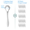 2 Pack Tongue Scraper with Travel Case, Medical Grade Metal