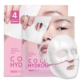 Collagen Hydrogel Face Mask with Niacinamide, NEXTBEAU Korean Sheet Mask for Hydrating Facial Skin Care and Home Spa Routines