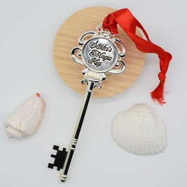 Silver Color Christmas Santa Magic Key Ornaments for No Chimney Houses
